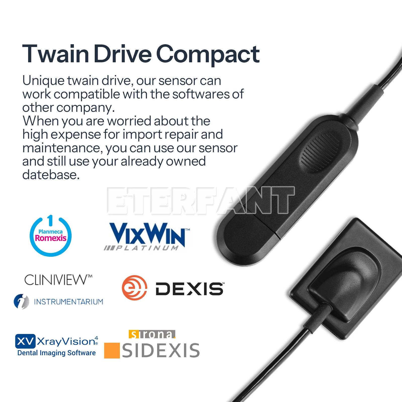 

ETERFANT Dental X-Ray Sensor Xray Imaging System Dental RVG Sensors Intraoral RVG Digital X-Ray Sensor H1