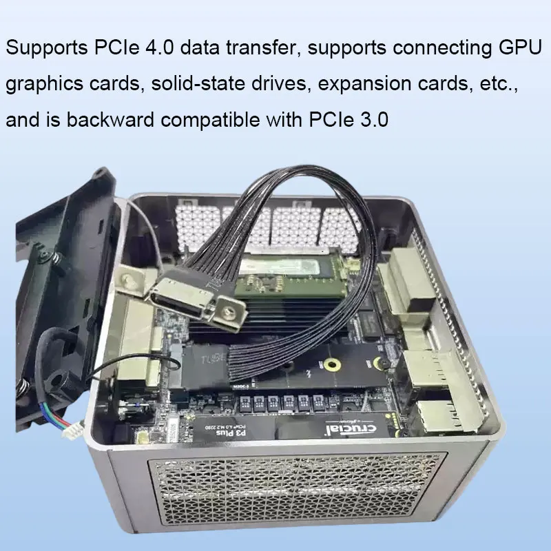 Pcie 4.0 x4 gen4 m.2 para oculink adaptador cabo de extensão banhado a prata pequeno host para placa gráfica externa embutida doca egpu
