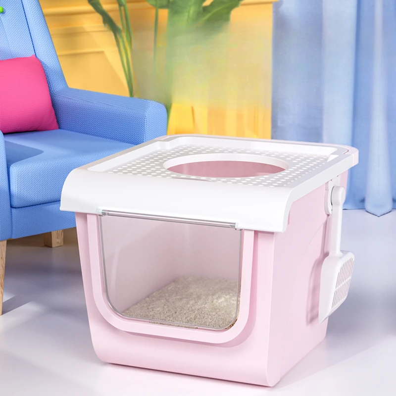 

Convenient Toilet Big Cat Bedpans Enclosed Supplies Training Playground Cat Bedpans Bathroom Katzen Toilette Cat Supplies RR50CB