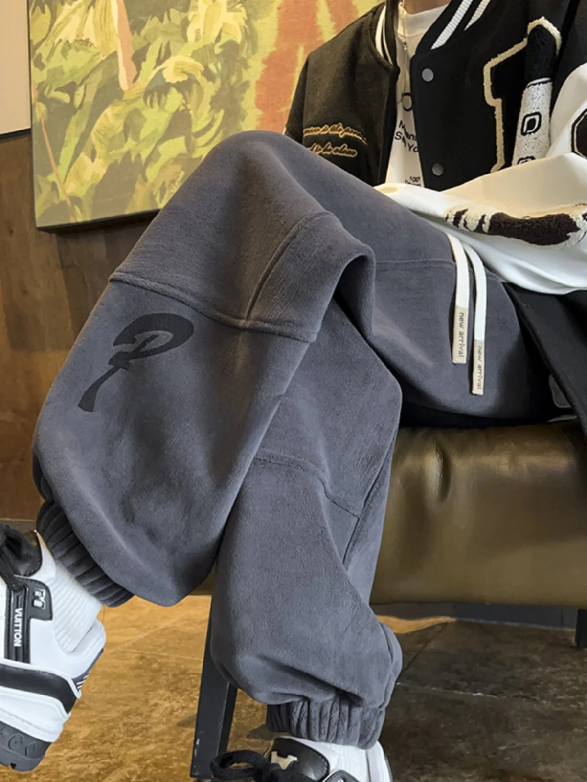 

Heavyweight Winter Thiened Fce Men's Casual Pants Loose Fit Cargo Sweatpants American Trendy Brand Versatile Cuffed Trou...