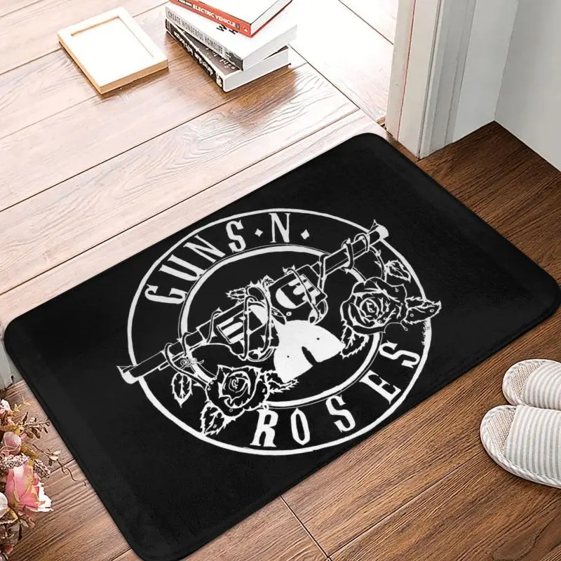 Guns N Roses Hard Rock Band Doormat Non-Slip Bathroom Kitchen Mat Garden Garage Door Floor Entrance Carpet Rug