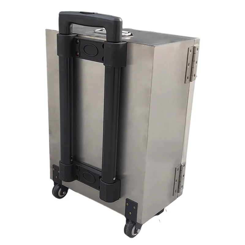 Pull Rod Toolbox Stainless Steel Multi Size Toolbox Portable Mobile Storage Box Multifunctional Lockable Tool Case with Wheels