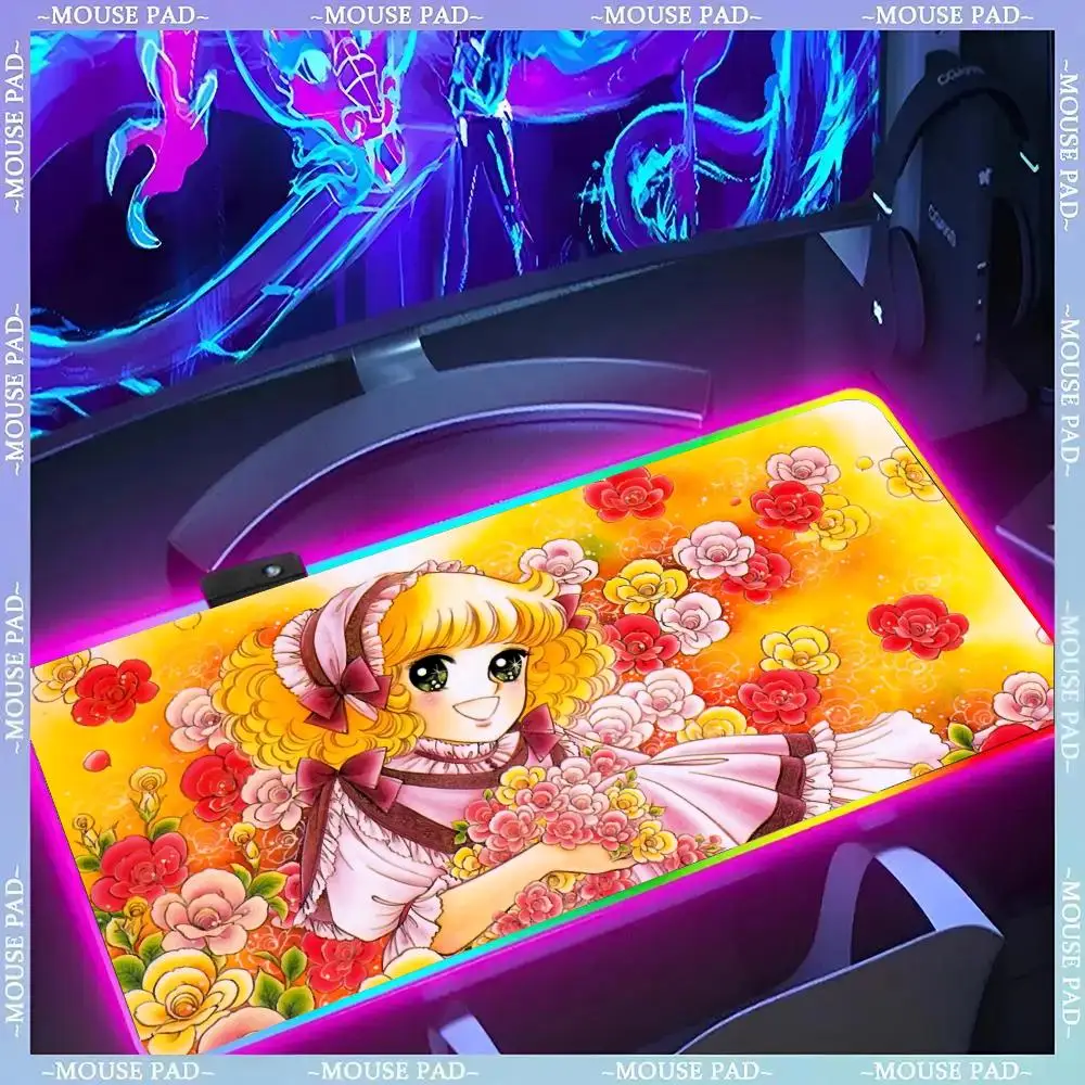 

Коврик для мыши Candy Candy Gamer Luminescence Led Коврик для мыши Игровой стол Rgb Настольный коврик Клавиатура Коврик для ПК Коврик для мыши