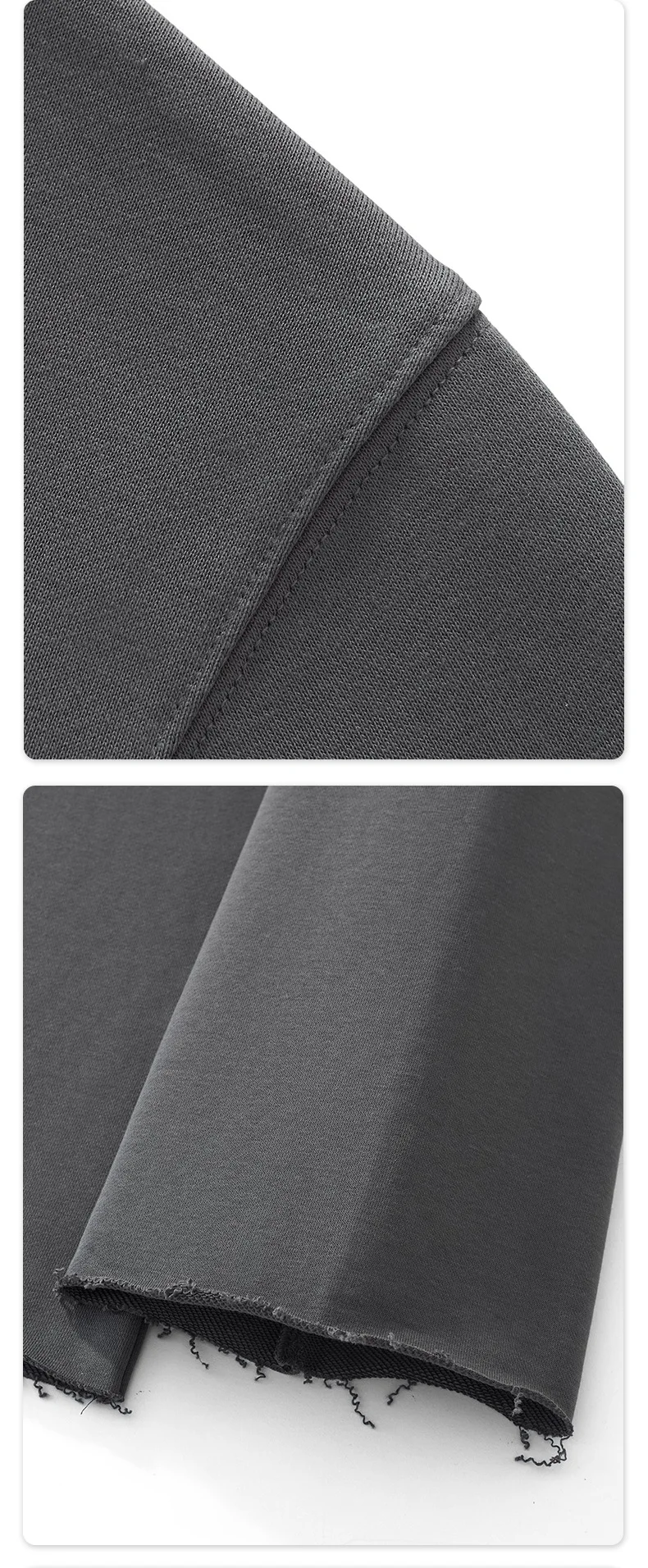 Personalized LOGO custom 350G cotton men's BOXY short and wide half-high neck long-sleeved hem burr sweater
