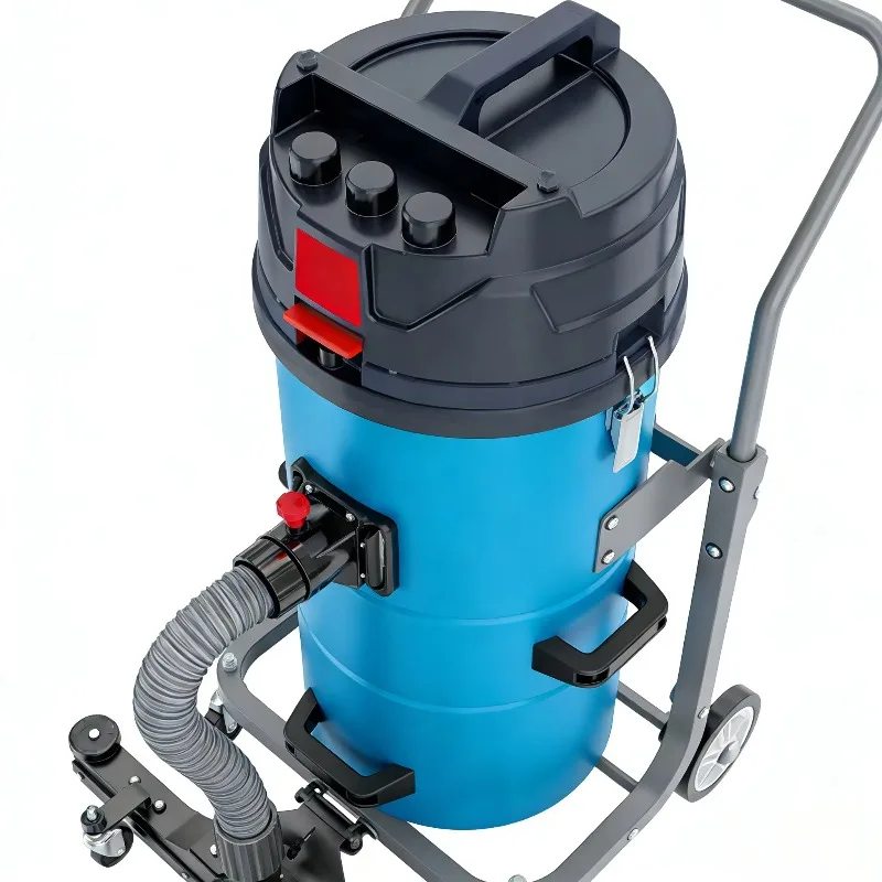 Industrial concrete vacuum cleaner HEPA wet and dry 80L for warehouses, professional carbon fiber rod vacuum cleaner