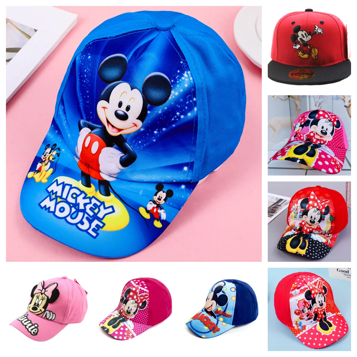 

Baby Baseball Hat Kids Boys Sun Mickey Cap Spring Summer Baby Sun Hat Soft Children Peaked Cap Infant Adjustable Visor Cap