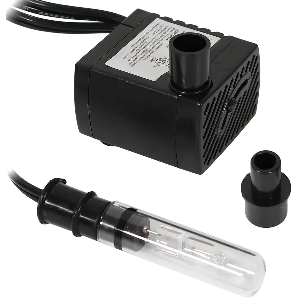 

24V Submersible Pump - 70 GPH, Low Flow Adjustable, LED Light, Transformer for Fountains & Aquariums