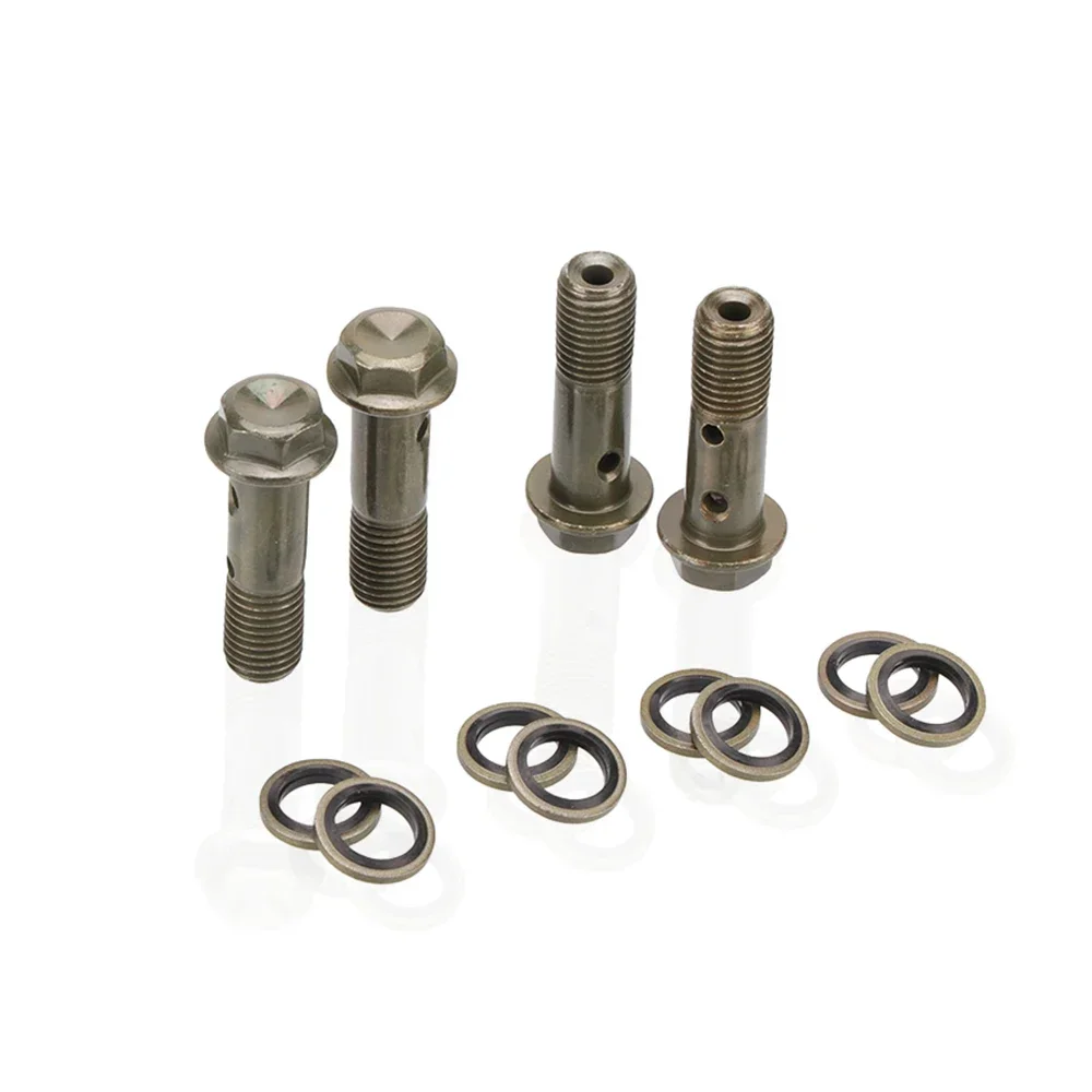 4 Pcs/lot Motorcycle Hydraulic Brake Hollow Screw M10 x 1.25 Double Banjo Bolt For hydraulic brake hose caliper Adaptor view 3