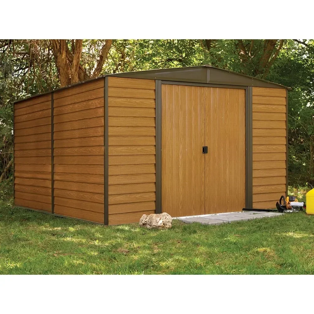 

10 ft. x 12 ft Steel Storage Shed, electrogalvanized steel, 145.75"D x 123.25"W x 82.13"H, Easy to assemble, Garden Storage