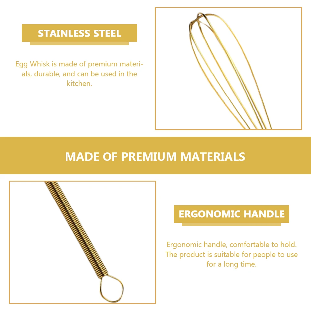 

2Pcs Egg Whisk Manual Kitchen Mixers Ergonomic Stainless Steel Handbeaters Household Cooking Supplies Lightweight Wire Whisk Egg