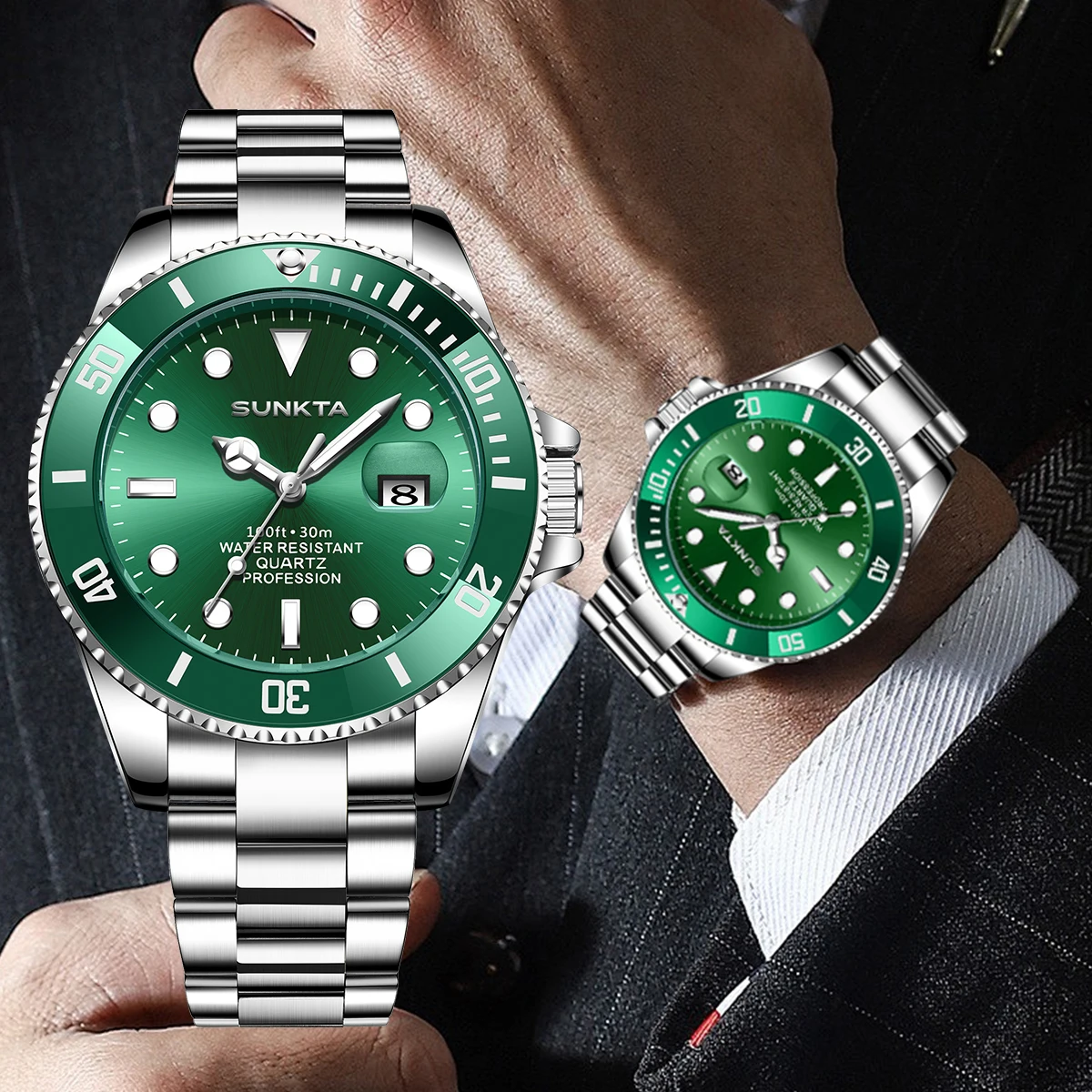 SUNKTA New Luxury Men Quartz Watches Original Diving Series Colorful bezel Waterproof Watch Date Trendy Men Watch Reloj Hombre