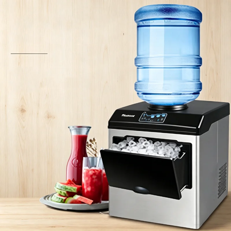 Portable Kitchen Household Steel Stainless Countertop Tabletop Cube Making Ice Machines Pellet Beverage Counter Ice Makers