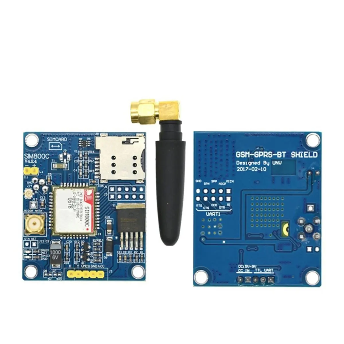 placa-de-desenvolvimento-a46u-sim800c-com-antena-de-cola-modulo-gsm-gprs-suporte-a-mensagens-e-interface-de-Audio-bluetooth