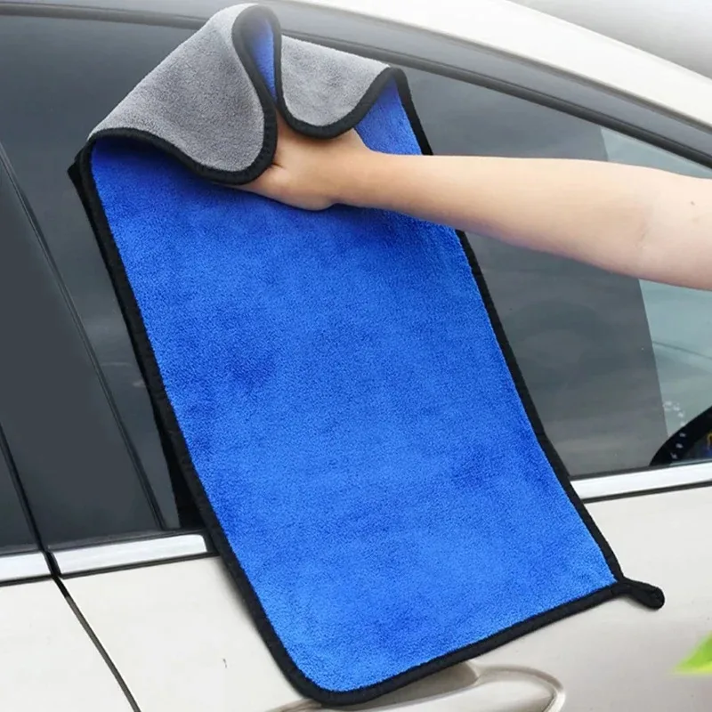 4 PCs Microfiber Cleaning Towel Car Wash Thicken Soft Drying Cloth Car Body Washing Towels Double Layer Clean Rags 30/40/60cm