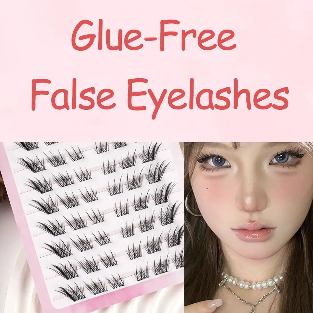 10列の自己粘着まつげ - 接着剤不要、Cカール、日本-韓国美容シリーズ、メイク初心者向け T9C9