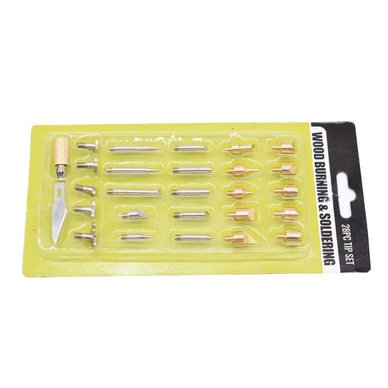 28Pcs Set Wood Burning Tips Soldering Iron Tip Antioxidant Engraving Pyrograph Heating Core Solder Head Integration For Wood