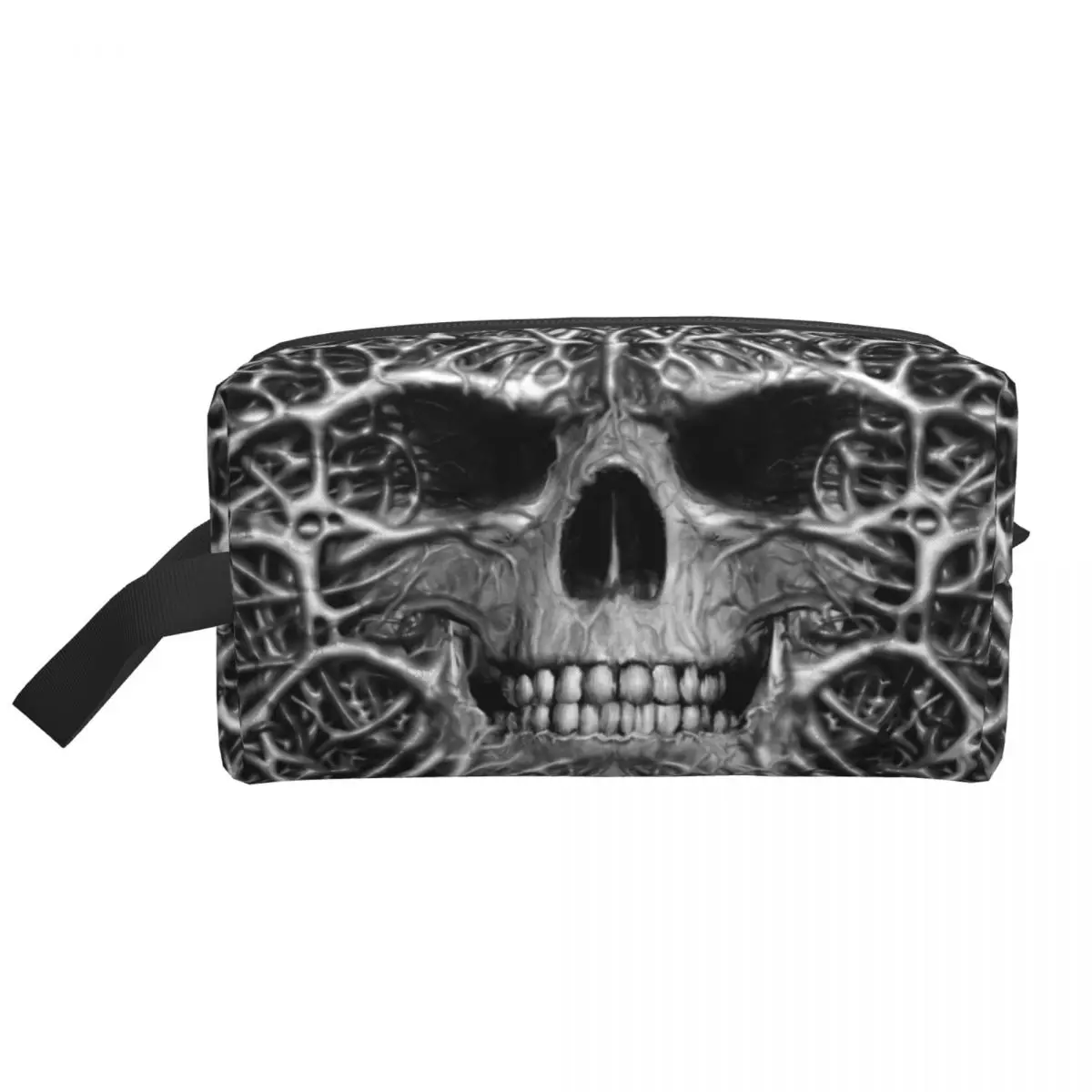 Skull Roots Cosmetic Bag Women Kawaii Large Capacity Horror Death Skeleton Makeup Case Beauty Storage Toiletry Bags