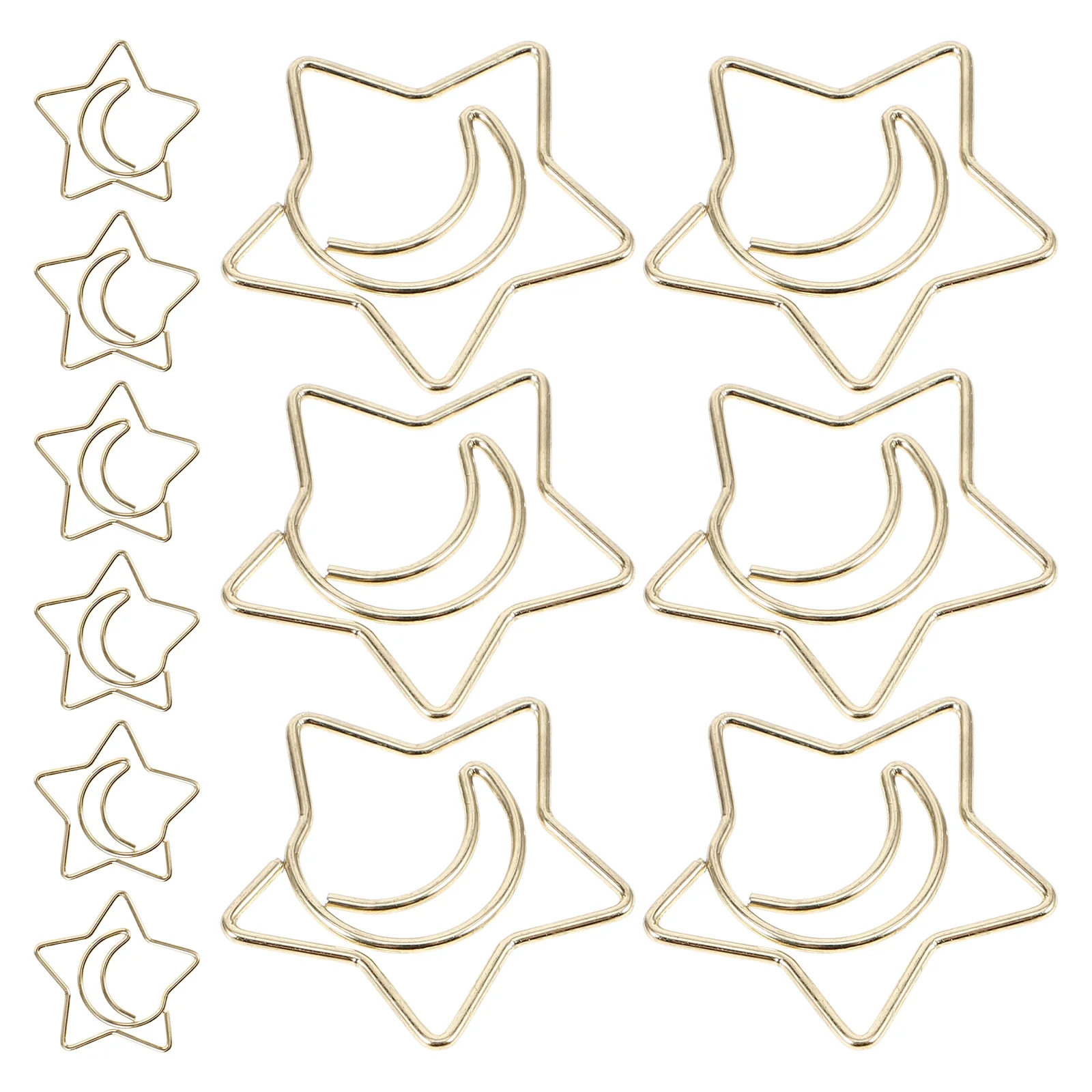 Mini Binder Clips Fastener, Practical Office Accessories, Small Paper File, Star and Moon, 60 pcs