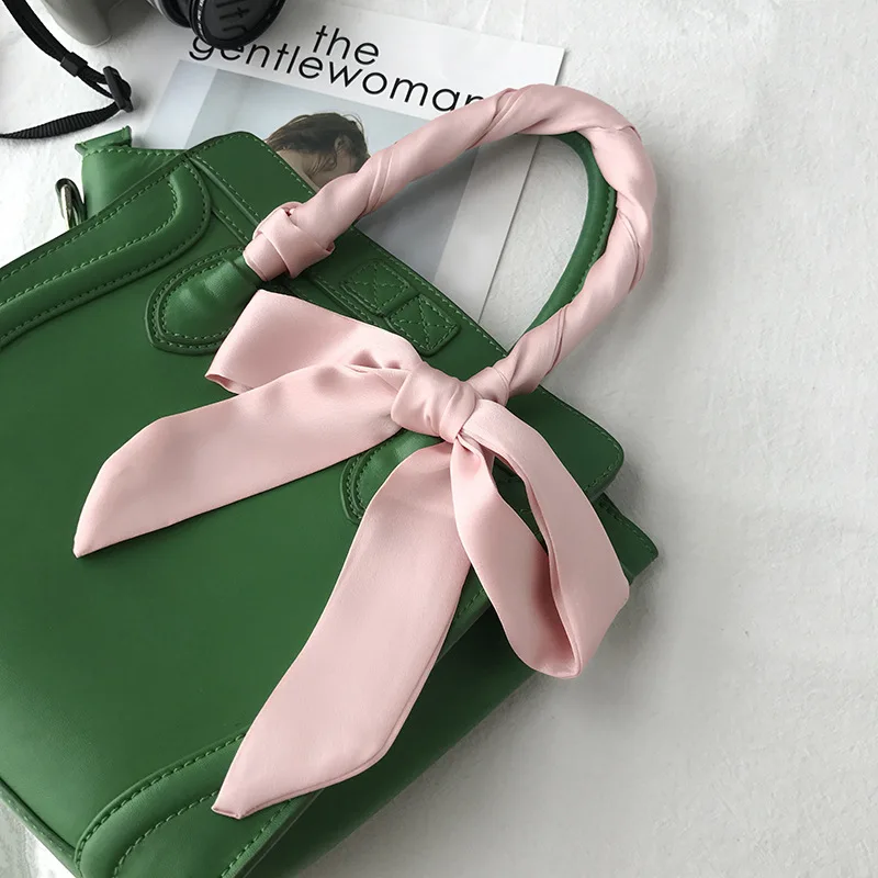 Muliti use pink ribbon 175cm long strip  handbag accessories small scarf ribbon belt Korean version solid color bag decoration