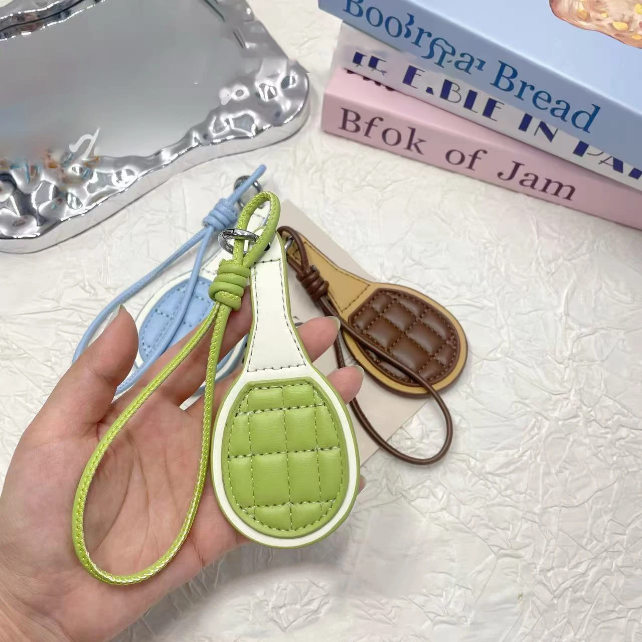 Backpack Decoration Charm Versatile Sports Gift Souvenir Key Ring Bag Accessory Stylish Tennis Racket Pendant For Backpacks Bags