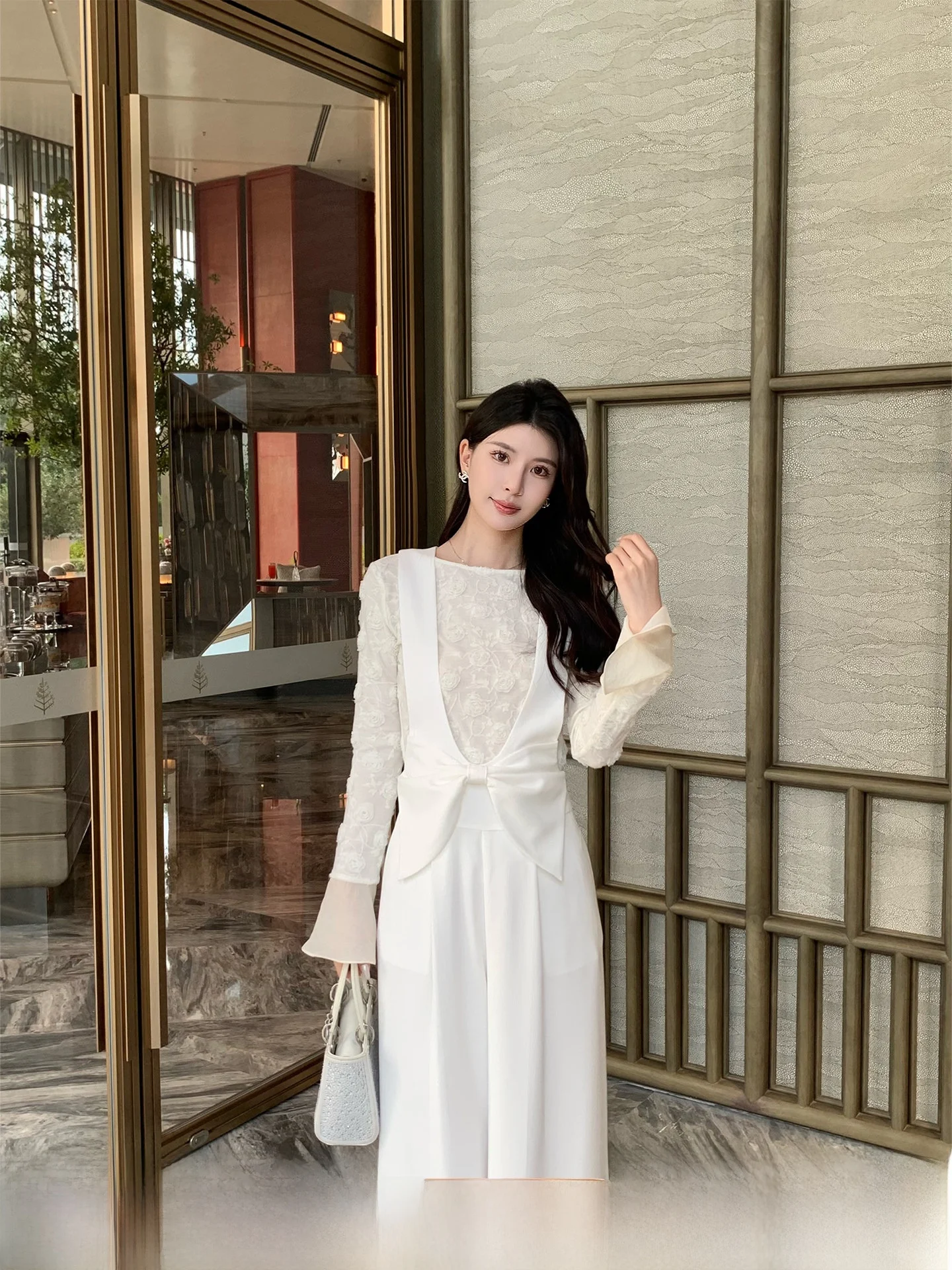 

Kun Total Knitted Embroidered irt Women's Spring One-oulder Long Sve Top Casual Sle Straight Cut Polyester Fabric
