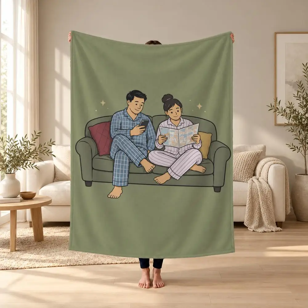 Meme funny FROM LEAVING THE COUCH Throw Ultra-Soft Flannel Throw Blanket, Home Decor Cover for Sofa, Bed, Travel & Picnic