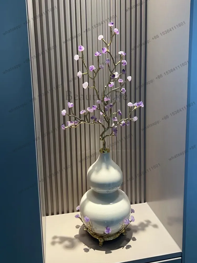 Ziqi Donglai amethyst lucky gourd ornament living room entrance TV cabinet decoration