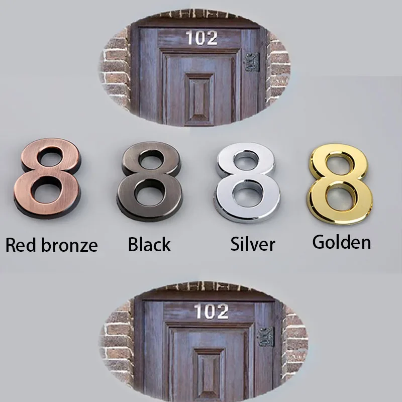 7cm Self Adhesive 3D Number Stickers House Room Door Number Plate Sign Home Apartment Cabinet Table Mailbox Outdoor Door Numbers