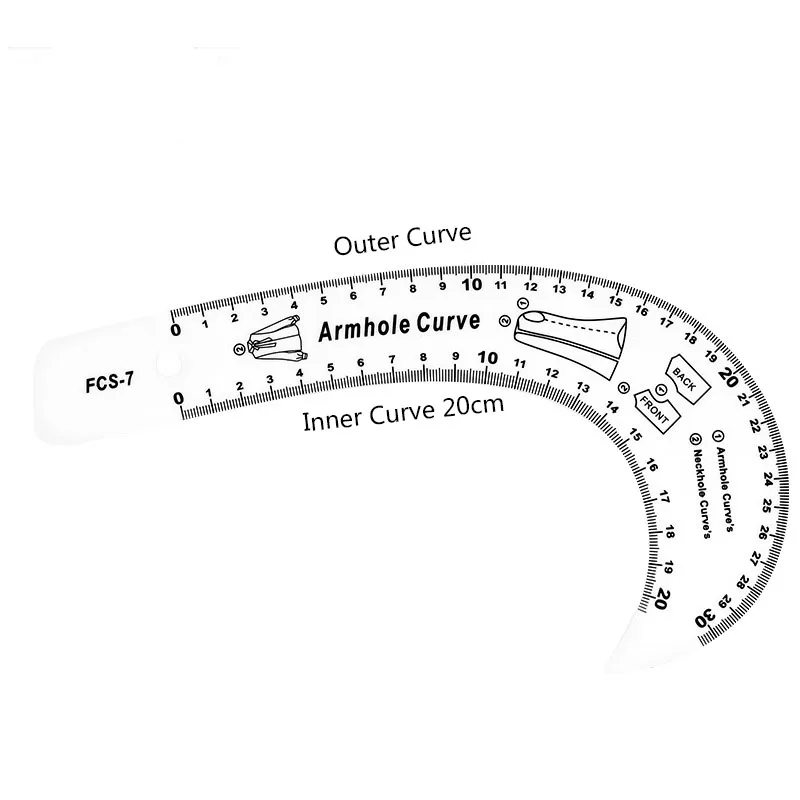 1PC Tailor Design Drawing Ruler For Clothing Cutting Supplies Multi-functional Patchwork Ruler DIY Accessories