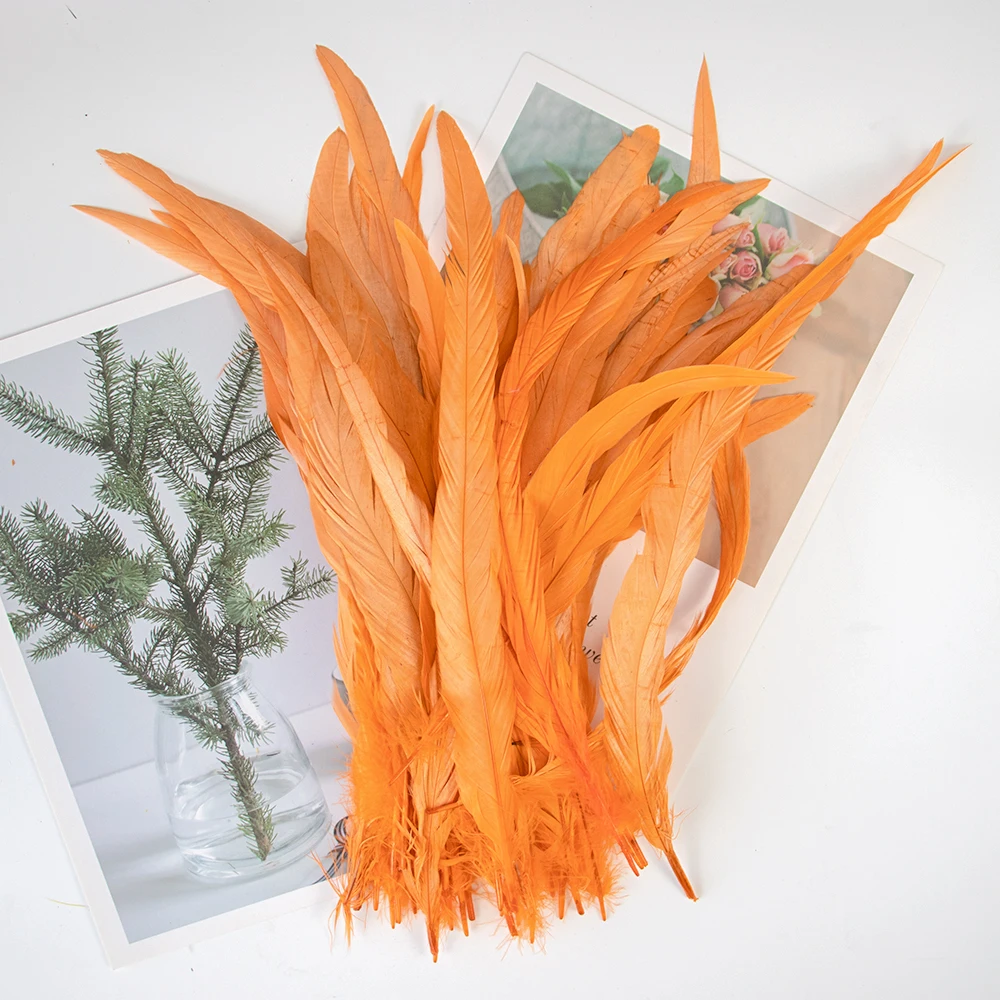 

1200Pcs/Lot Colored Rooster Feathers 25-40cm Wholesale for Crafts Fly Tying Long Pheasant Feathers for Carnival Wedding