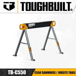 TOUGHBUILT TB-C550/TB-C700 Sawhorse / Jobsite Table Construction Stand Folding Load Bearing Construction Site Saw Horse MiterSaw