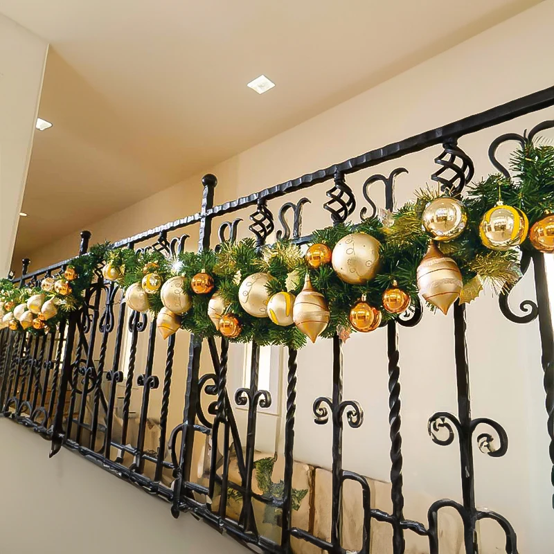 1.8M Christmas Rattan Decorative Horn New DIY Layout Supplies for Shopping Mall Hotel Front Desk Outdoor Scene