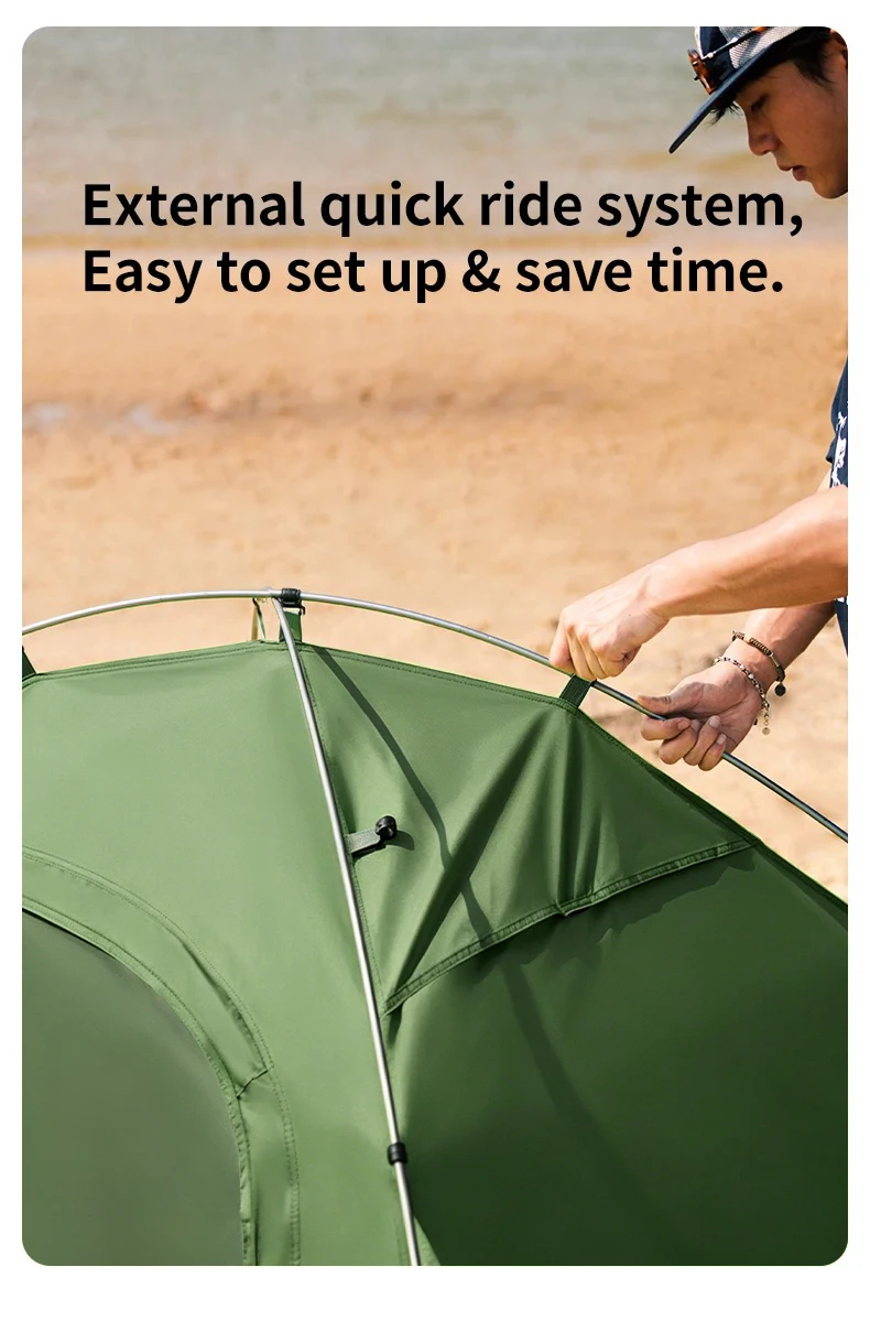 Naturehike 2026 Neues Campingzelt Großer Raum Mückenschutz Strandzelte Ultraleichtes Schnellaufbau 2-Personen Outdoor Wanderzelt – Detail 6