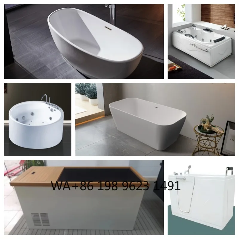 1.5m Shell Shaped Freestanding Bathtub CE Certified Streamline Design Indoor Outdoor Universal Soaking Tub Easy Installation