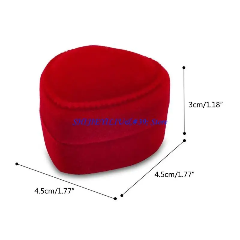 e21f اللون الأحمر شكل القلب شكل حلقة حلقة قلادة الحلق لحالة حلقة قلادة العضو #6