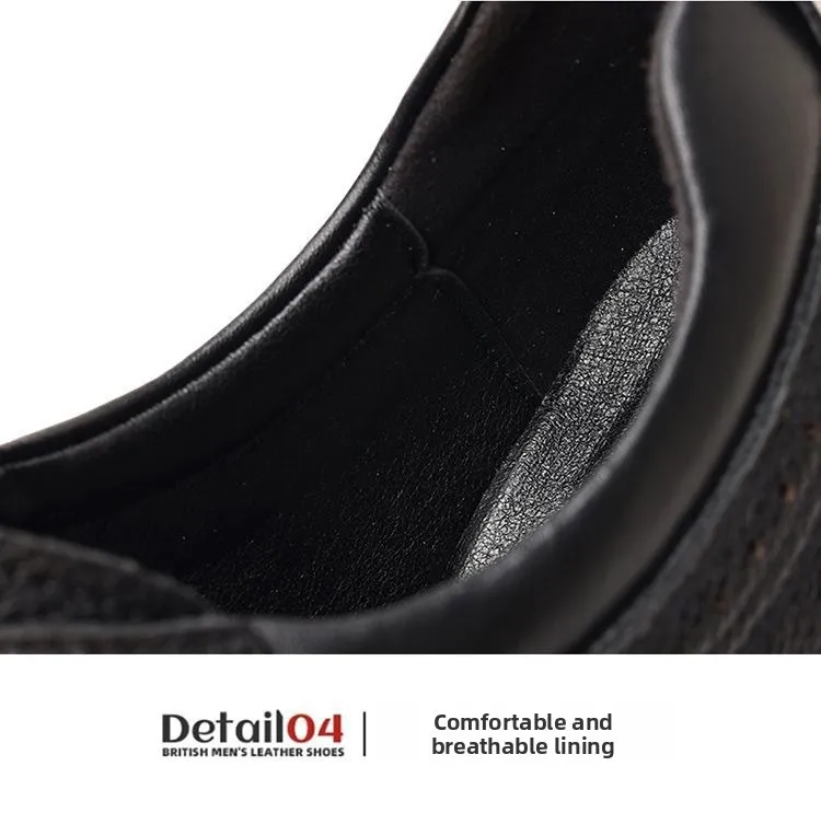 Zapatos Casuales de Cuero para Hombre, Suela Suave Antideslizante, Resistentes al Desgaste, Zapatos Formales de Negocios, Zapatos de Moda para Papá, Cómodos y Transpirables