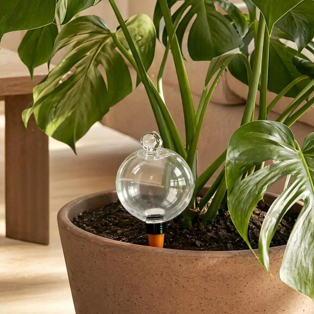 Holiday Plant Waterer Self Watering Bulb 500ml Automatic Plant Irrigation Ball with Lid Transparent Holiday Watering for Indoor