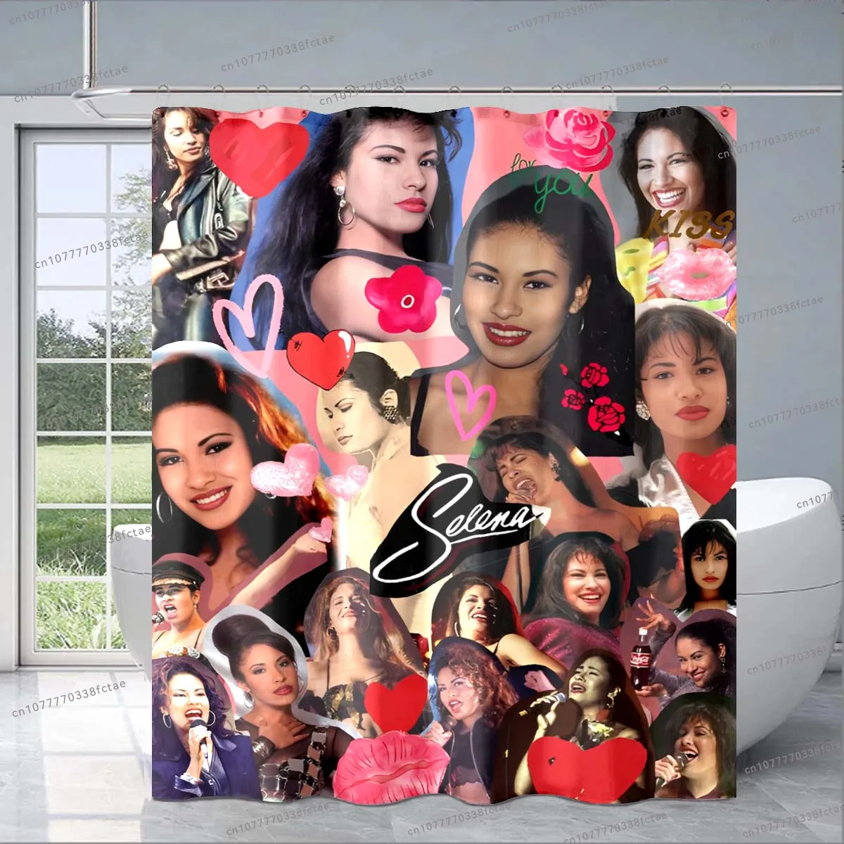 Selena Quintanilla Retro Shower Curtain American Pop Singer Shower Curtain Adult Kid's Bathroom Fashion Decor Exquisite Gift