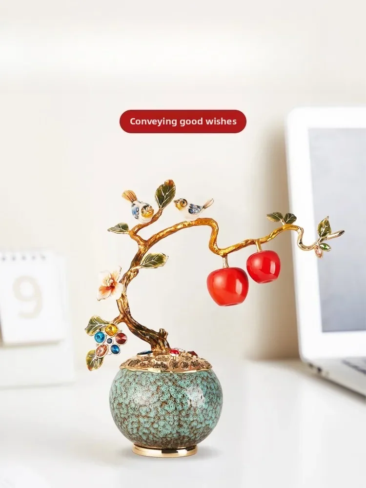 Peace and joy, gifts, light luxury, high-end ornaments, enamel colors, handicrafts, table top decoration, good meaning
