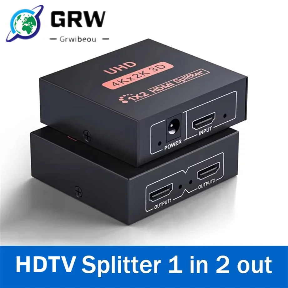 1x4 4K HDMI-compatible Splitter Switch 1 in 4 Out Video Distributor Amplifier Dual Display for Box PC Monitor Projector Laptop