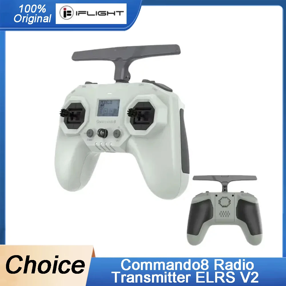 

iFlight Commando 8 ELRS V2 Radio System - 868/915MHz 1000mW & 2.4GHz 500mW Dual Band Transmitter for FPV Drones