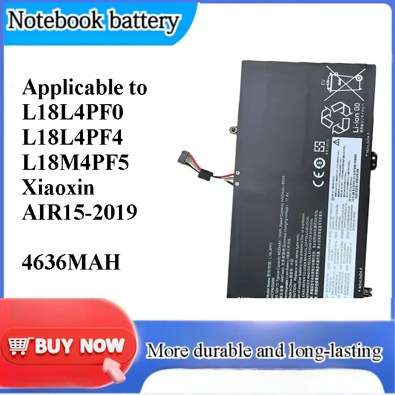 for L18L4PF0 L18L4PF4 L18M4PF5 Battery for Xiaoxin AIR15-2019 Laptop Replacement Internal Rechargeable Li-ion Power Supply