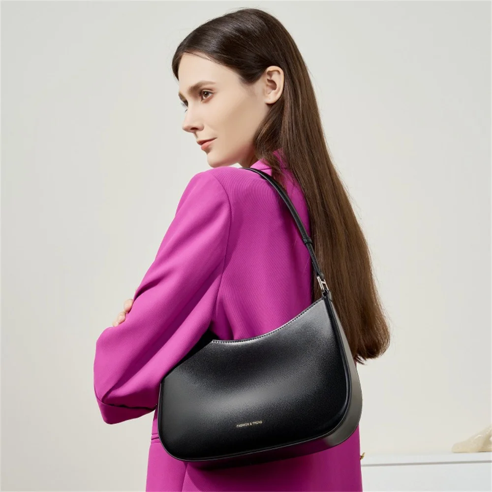 Zency 2025 Trendy Women's Designer Handbag French High-end Cowhide Underarm Bag Shoulder Bag Purse Sac For Girlfriend/Lover