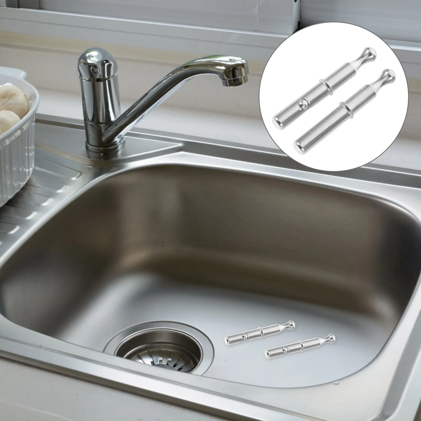 

2Pcs Threaded Stainless Steel Sink Basket Handle Water Sink Filter Accessories Replacement for Kitchen Strainer Basket Repair