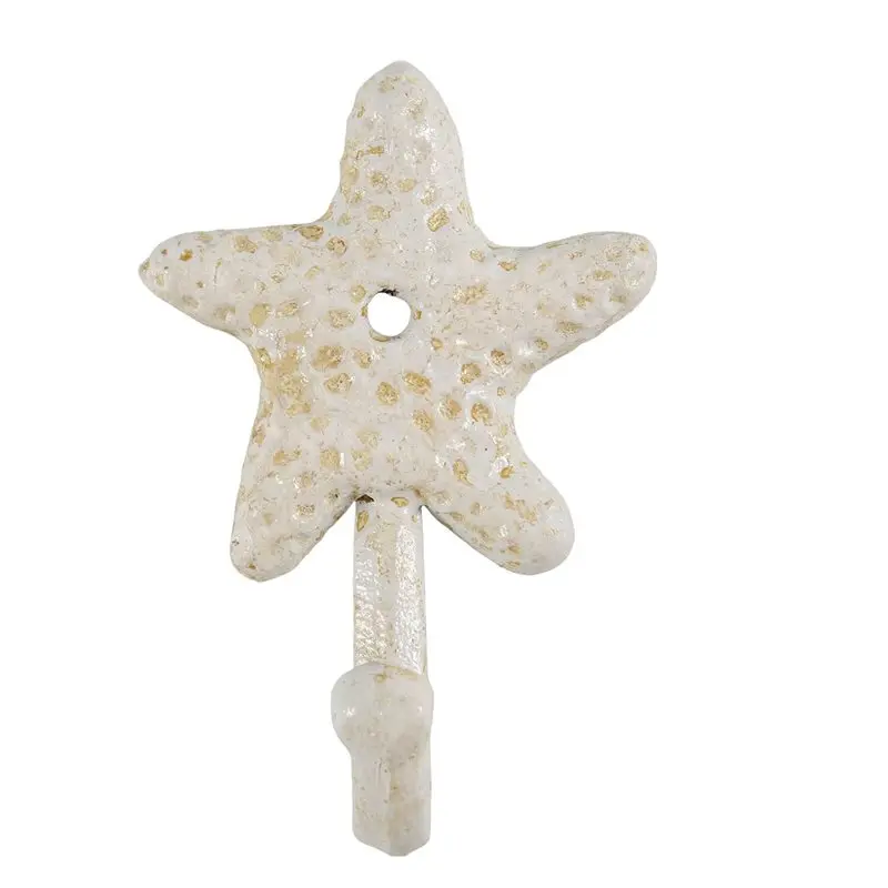 A98E-Cast Iron Decorative Wall Hooks Coats Aprons Hats Towels Hooks Beach Ocean Theme Chic Metal Hooks