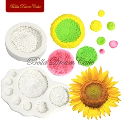 Mini 3D Sunflower Stamen Silicone Mold Flower Core Fondant Chocolate Mould DIY Gumpaste Clay Molds Cake Decorating Tool Bakeware