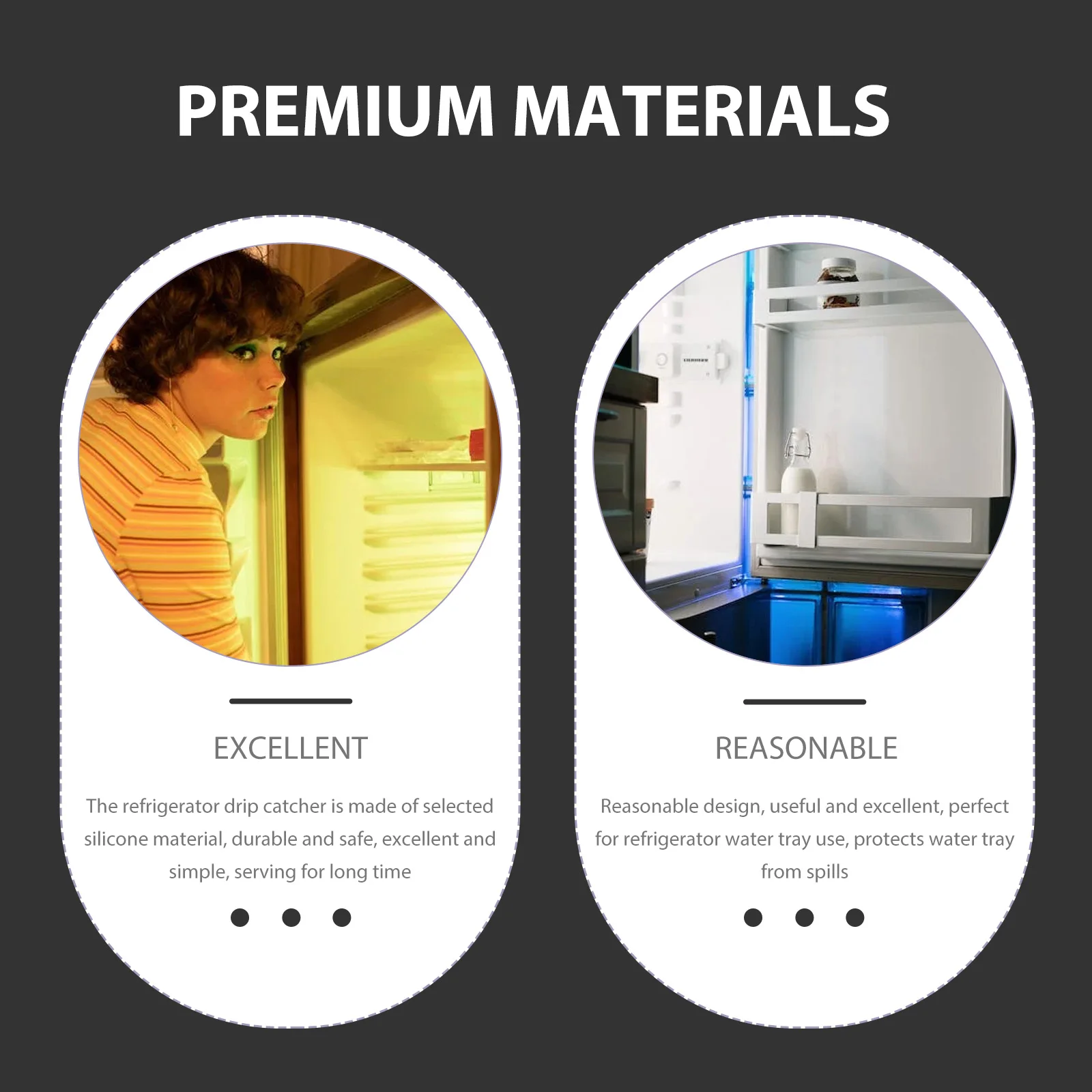 

Silicone Refrigerator Drip Catcher Flexible Water Tray Protector Easy Install Fridge Water Dispenser Drip Catcher