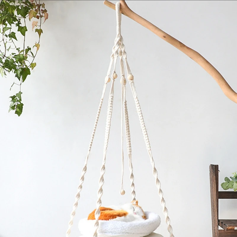 Bohemian Woven Cat'S Nest Hammock European Net Bag Hanging Cat Hanging Basket Swing Hanging Pet Bed-A73M
