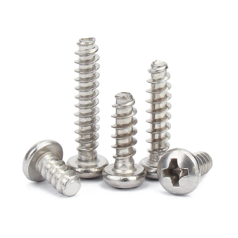 100pcs/lot M2 M2.3 M2.6 Stainless steel pan head philips self tapping screw for plastic PB