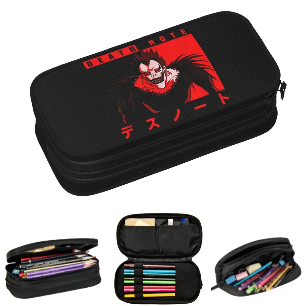 Death Note Lawlet Note Anime Pencil Cases for Student School Pen Box Pencil Bag Large Capacity Pencil Pouch